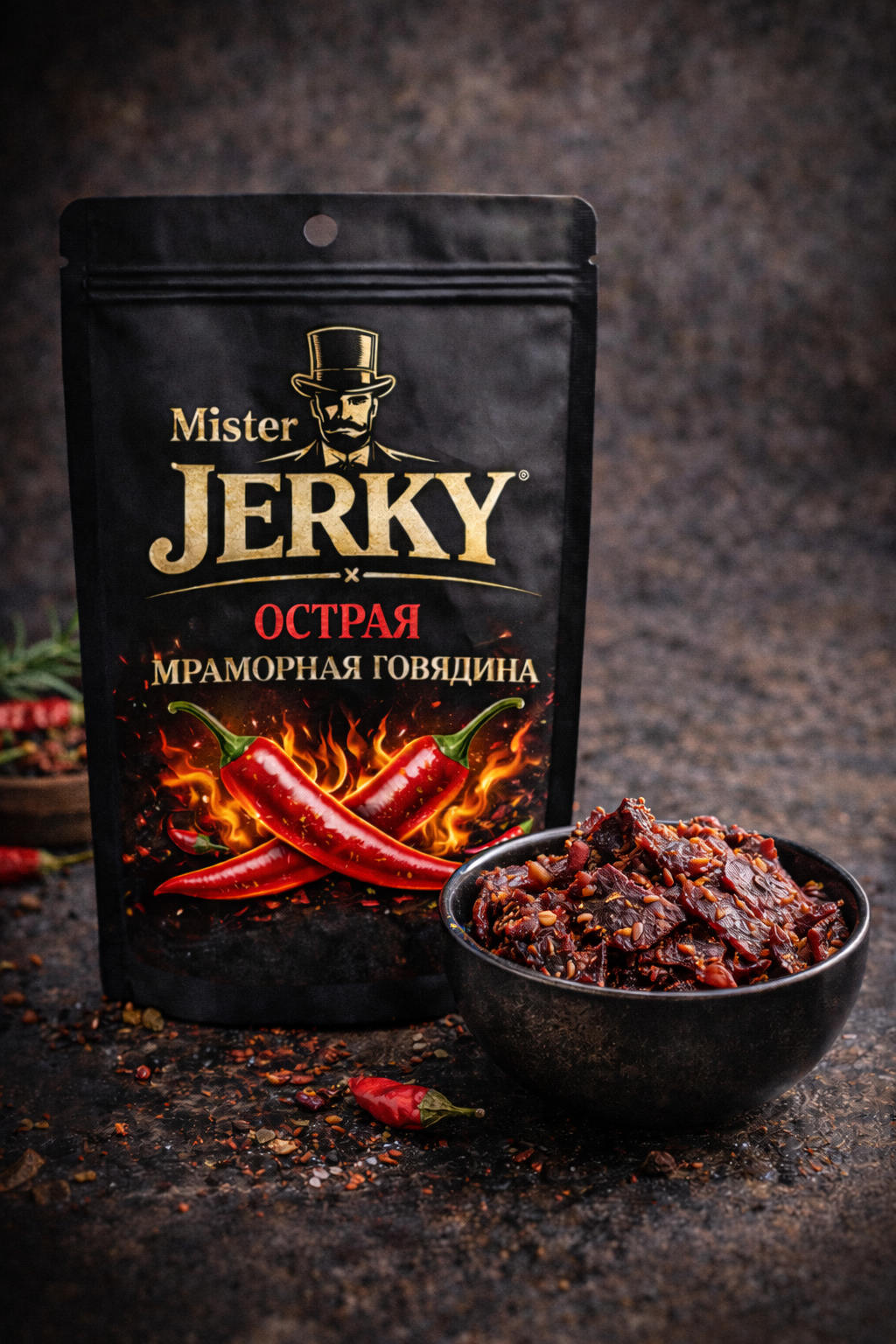 Острые джерки Mister Jerky из мраморной говядины